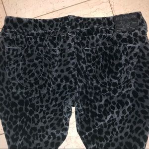 Grey and black velvet True Religion pants